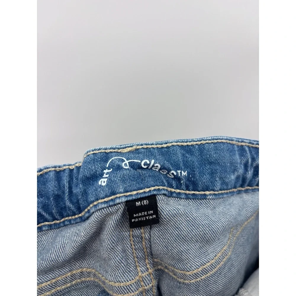 Art Class Girls Blue Denim Shorts Button‎ Fly Distressed Casual Size M(8)